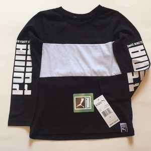 Puma Toddler Girl long sleeve black and white top